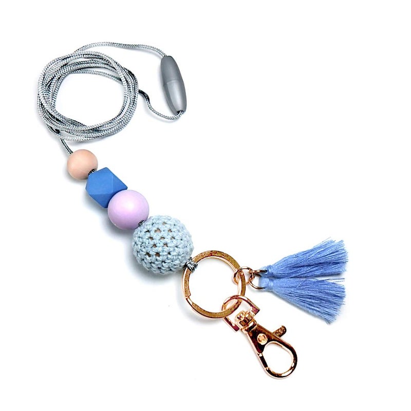 LFaize Beaded lanyard,id badge lanyard,teacher lanyard,silicon lanyard (Peach) - Image 1